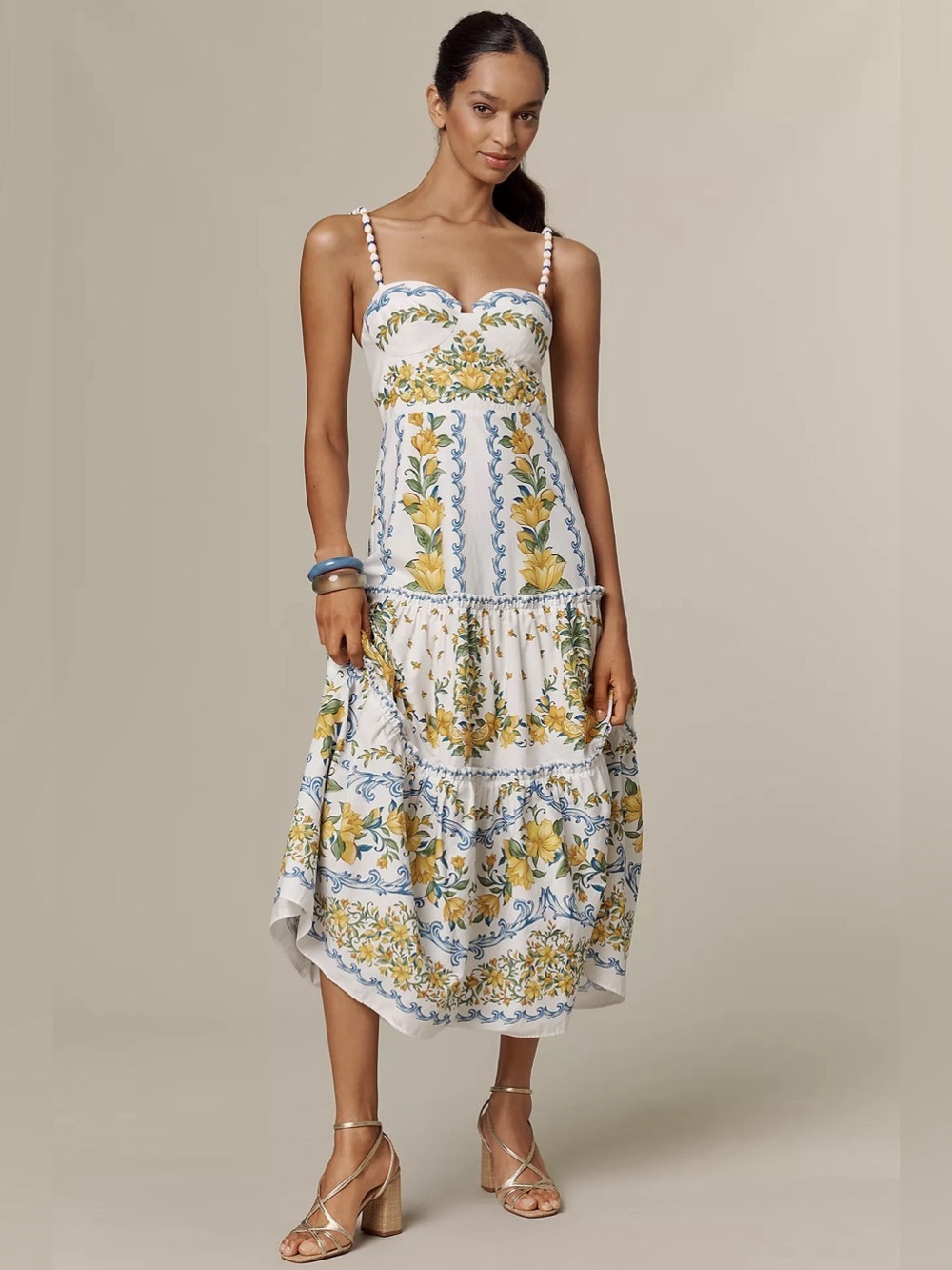 FARM Rio Sicily Off-White Midi Dress- SOLD OUT ONLINE